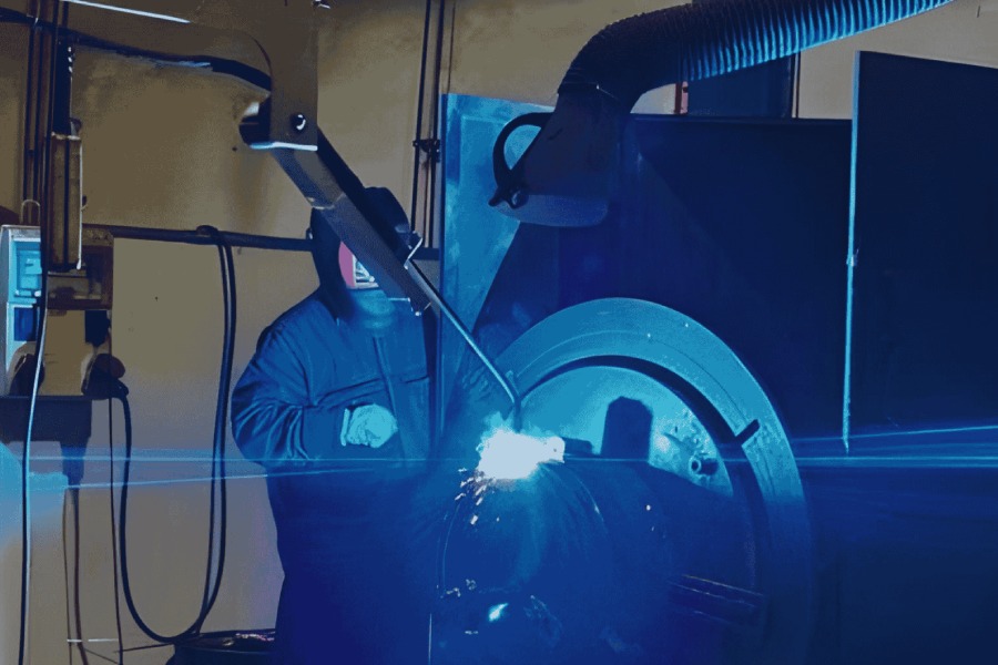 Automatic MIG welding, optimizing material consumption and reducing gas emissions to minimize the carbon footprint.